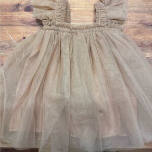 Elegant Tan Tulle Dress